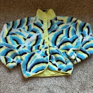 Free People Hit The Slopes Printed Fleece Jacket XS